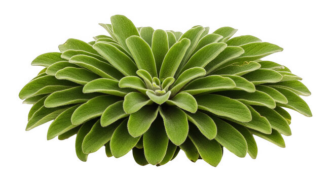 A vibrant green succulent plant displays its layered leaves in a symmetrical rosette formation.