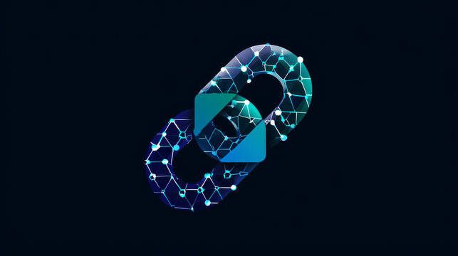 Artificial intelligence with chain link network twisted infinity technology Analysis logo vector design concept. AI technology logotype symbol for advance technology, tech company, ui, online network.