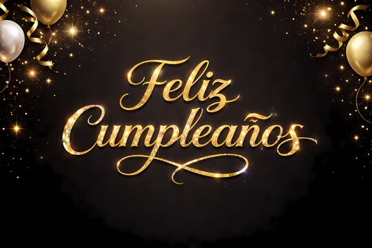 feliz cumpleanos gold foil 