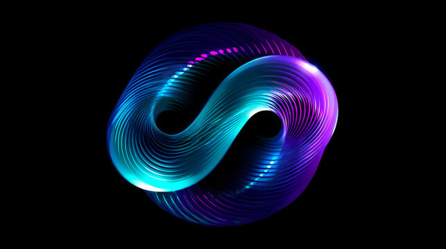 Artificial intelligence with circle twisted infinity technology Analysis logo vector design concept. AI technology logotype symbol for advance technology, tech company, ui, online network, automation.