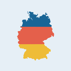 Obraz premium Germany map vector with flag colors isolated on light blue background