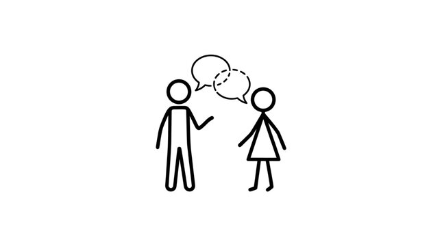 Simple Stick Figures Talking About Conversation