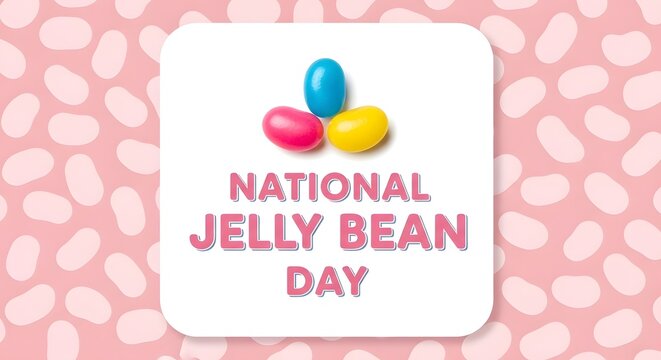 National jelly bean day celebration with colorful candies isolated on white background
