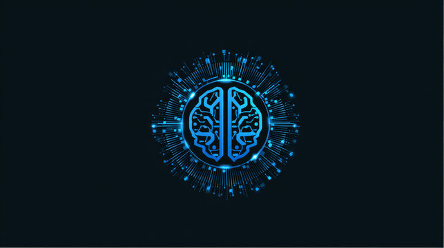 Artificial intelligence Abstract Circle Technology Analysis logo vector design concept. AI technology logotype symbol for search, check, examine, audit, follow, controller, verify, survey concept.