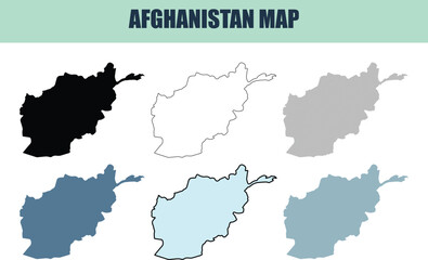 Fototapeta premium Afghanistan Map Representations with Various Styles and Color Palettes for Geographic and Political Themes