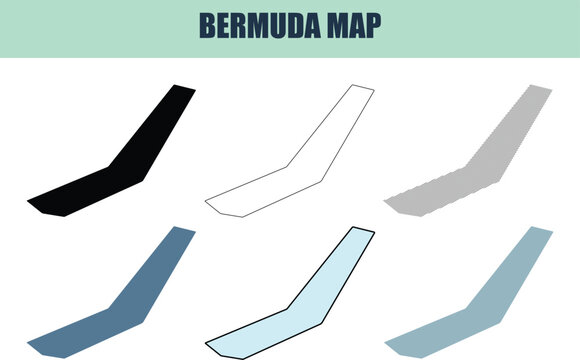 Bermuda map variations in different styles for travel and geography concepts