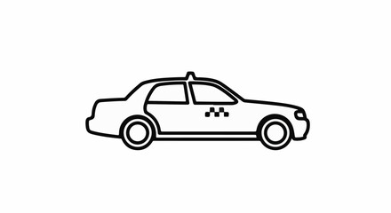 Obraz premium Simple outline of a taxi with a checkered pattern on the side