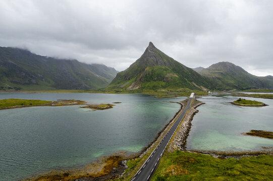 Lofoten islands fredvang bridge connecting remote islands norway