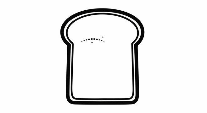 A simplified black and white outline of a slice of bread