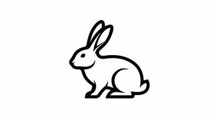 Obraz premium A simple black line drawing of a rabbit facing left