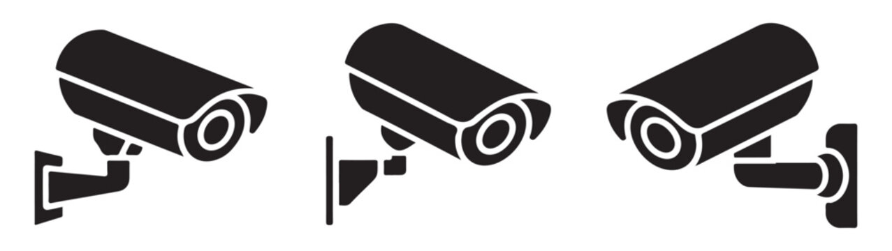 Isometric surveillance cameras icons for security and monitoring, cctv equipment set.