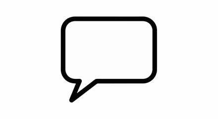 Fototapeta premium A black outline of a speech bubble on a white background