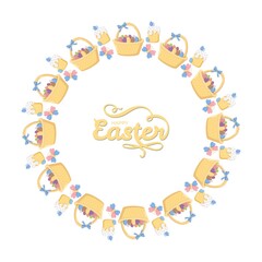 Fototapeta premium Happy Easter Wreath Design