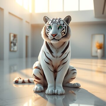 A white tiger statue