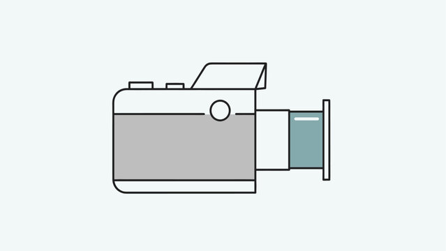 Side view of professional dslr camera illustration