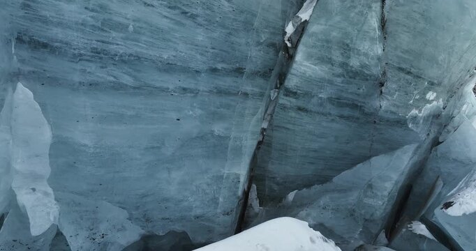 Aerial footage of glacier landscape in Tibet, China