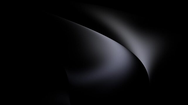 Animation of seamless looping abstract black and grey waves, smooth fluid motion graphic background with dark copy space