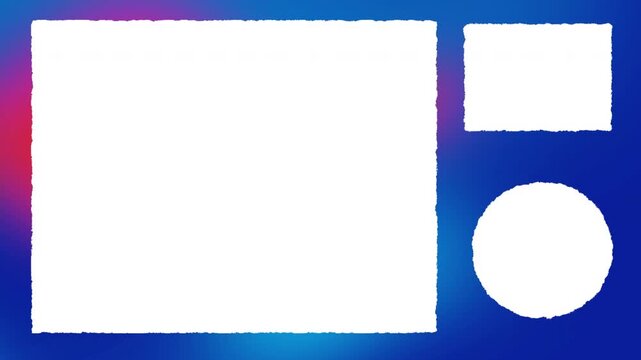 Blue Gradient Video Frame Template With Rectangular and Circular