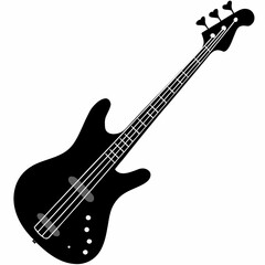 Fototapeta premium bass guitar silhouette illustration for music instrument performance band and sound design