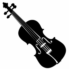 Fototapeta premium violin silhouette illustration for music instrument classical performance and sound design
