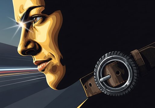 Futuristic Surreal Portrait with Mechanical Headgear