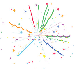 Fototapeta premium Colorful confetti and streamers explosion