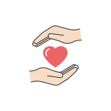 Hands Surrounding Heart Symbol