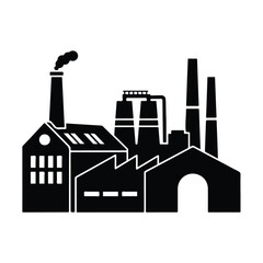 Fototapeta premium Industrial Factory and Chimneys Silhouette