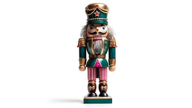 German Christmas nutcracker figure isolated on the white background