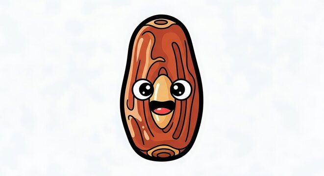 Cartoon peanut character smiling face.