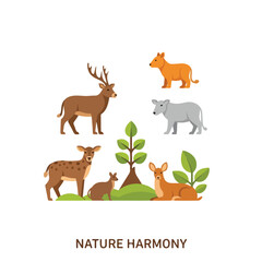 Obraz premium Nature Harmony Scene with Forest Animals