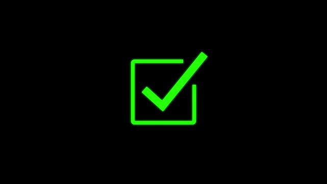 Animated green check mark icon. right check mark icon transparent background