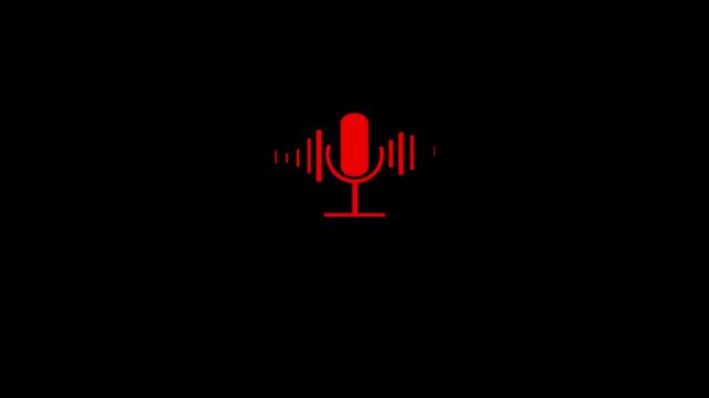 Microphone Voice recording podcast mic microphone button icon.Voice record icon. microphone icon animation Audio waveform spectrum animation.