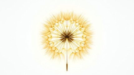Obraz premium Golden Dandelion Seed Head with Delicate Parachute Fibers