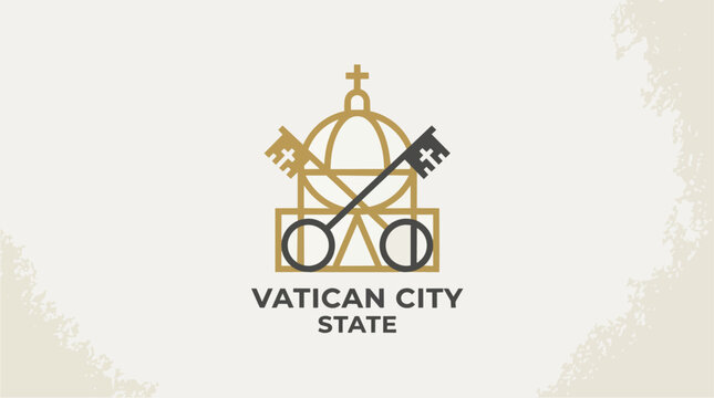 Vatican City State Emblem Logo.