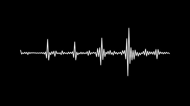 audio wave line animation with neon glow frequency spectrum for music visualization animation