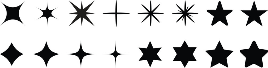Fototapeta premium Star icon, star vector, star symbol, stars silhouette. 