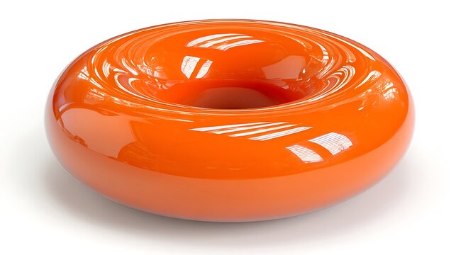 Glossy 3D donut shape torus isolated on the white background 