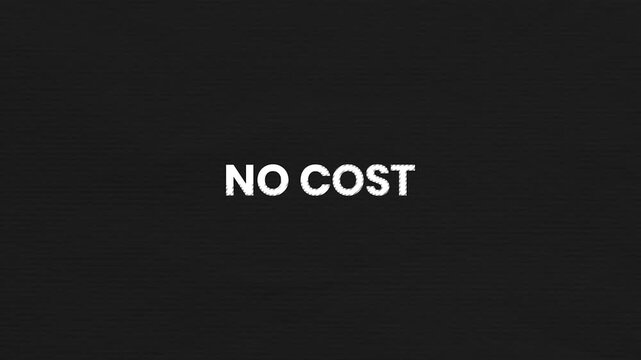 No Cost Vintage Text Animation 4K Zero Price Background for Free Services and Budget Friendly Offers