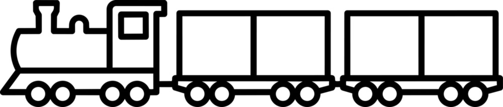 Classic steam locomotive on tracks illustration.