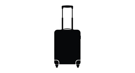 A black suitcase stands isolated on a white background a striking silhouette © nhpvect02