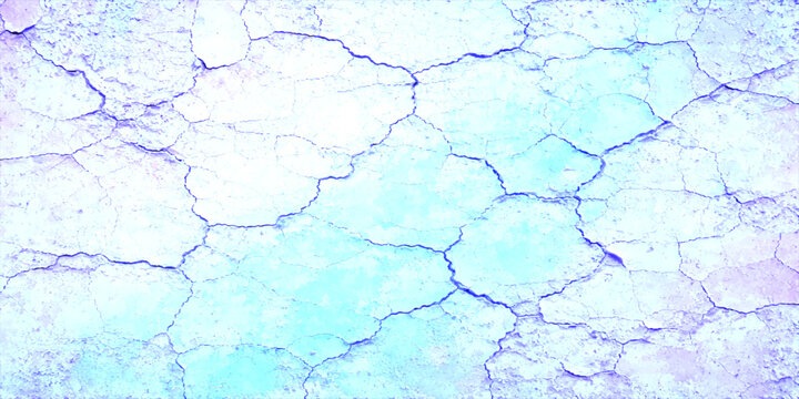 Ancient aged blue paint on a cracked grunge wall creates a rough vintage stone texture with a dirty marble pattern on the peeling concrete surface
