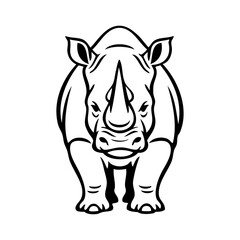 Logotipo con dibujo minimalista con líneas de un rinoceronte de frente  © teracreonte