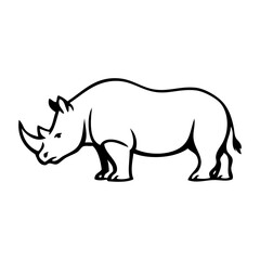 Logotipo con dibujo minimalista con líneas de un rinoceronte de perfil  © teracreonte