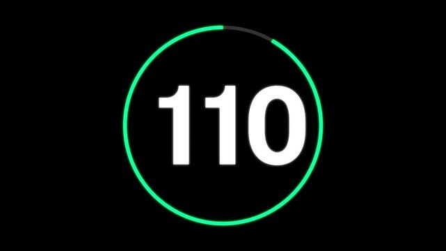 Minimal countdown timer animation from 120 to 0 seconds. Round circle 120 seconds countdown. High quality 4K video.