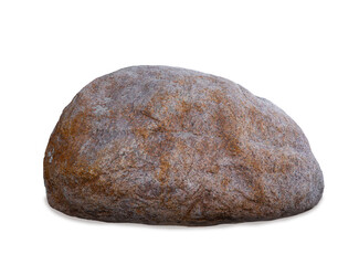  large textured granite boulder isolated on white background. © fotomaster