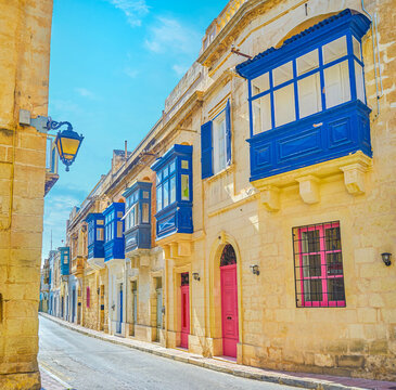 The narrow street of Naxxar, Malta