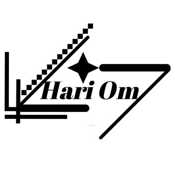 Hari Om Symbol Minimal Line Art on Black Background | Hindu Spiritual Sacred Symbol PNG