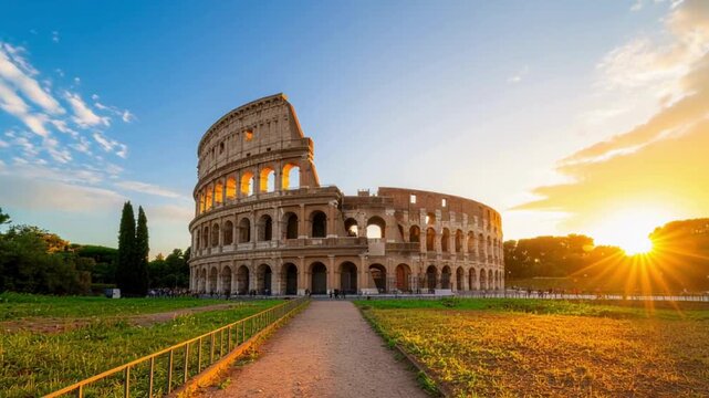 Ancient Colosseum in Rome Italy Cinematic 4K Cinematic Footage