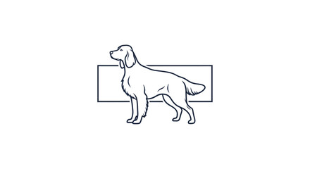 Fototapeta premium Elegant dog illustration, silhouette, clean lines, minimalist logo concept